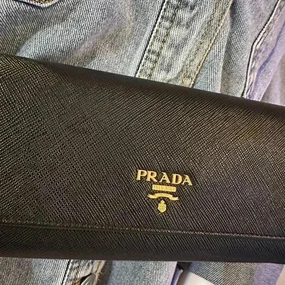 AUTHENTIC Prada Saffiano Metal Continental Flap Wallet multi color inside - Picture 4 of 16